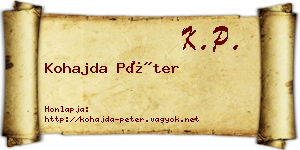 Kohajda Péter névjegykártya