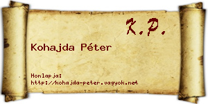 Kohajda Péter névjegykártya
